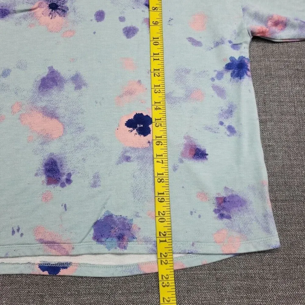 Candace Cameron Bure Malibu Lounge Half Zip Hoodie X-Large Sz Sage Tie Dye Top - Picture 3 of 11